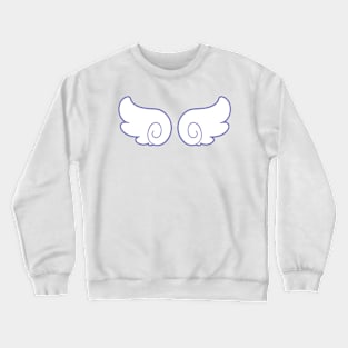 White and Blue Anime Wings Crewneck Sweatshirt